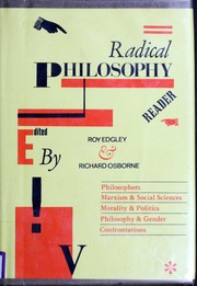 Radical philosophy reader by Roy Edgley, Richard Osborne
