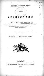 Cover of: Recueil d'observations sur les Jungermanniacées