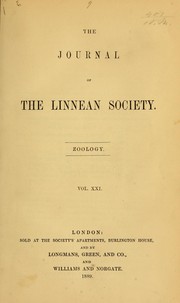 Cover of: The Journal of the Linnean Society of London: Zoology