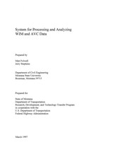 Cover of: System for processing and analyzing WIM and AVC data by Matt Folwell