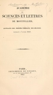 Cover of: Proces-Verbaux des Seances Academie des Sciences et Lettres de Montpellier by Academie des Sciences et Lettres de Montpellier