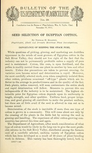 Cover of: Seed selection of Egyptian cotton