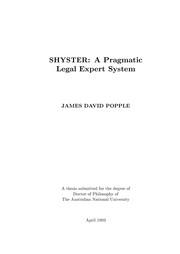 Cover of: SHYSTER: A pragmatic legal expert system by James David Popple