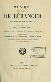 Cover of: Musique des chansons de Béranger by Pierre Jean de Béranger
