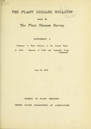 Cover of: Summary of plant diseases in the United States in 1918: Diseases of field and vegetable crops (continued)