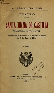 Cover of: Santa Juana de Castilla: tragicomedia en tres actos