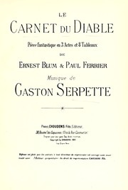 Cover of: Le carnet du diable: pièce fantastique en 3 actes et 8 tableaux