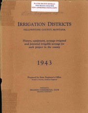 Cover of: Irrigation report for Yellowstone County (Preliminary) by Gerald J. Oravetz