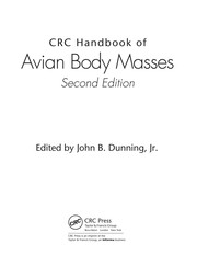 Cover of: CRC handbook of avian body masses by John B. Dunning