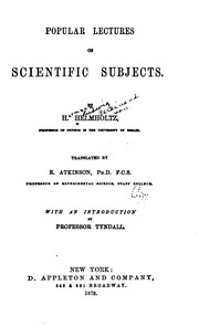 Cover of: Popular lectures on scientific subjects