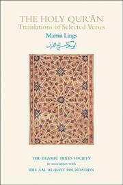 Cover of: The Holy Qur'an: Translations of Selected Verses (Islamic Texts Society Books)