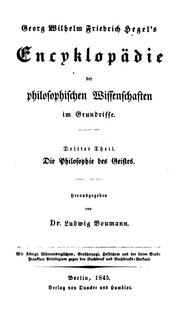 Cover of: Georg Wilhelm Friedrich Hegel's Werke