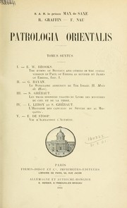 Cover of: Patrologia Orientalis: Tomus Sextus