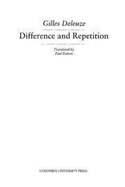Cover of: Difference and repetition by Gilles Deleuze