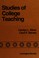Cover of: Studies of college teaching