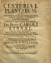 Cover of: ... Centuria I.-II. plantarum ...