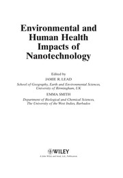Cover of: Environmental and human health impacts of nanotechnology by Jamie R. Lead, Emma Smith