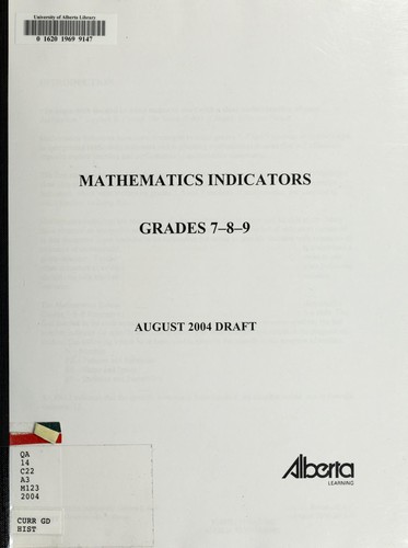Mathematics indicators, grades 7-8-9 by Alberta. Alberta Learning