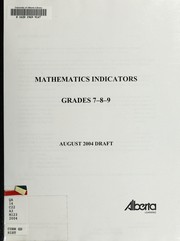 Cover of: Mathematics indicators, grades 7-8-9 by Alberta. Alberta Learning