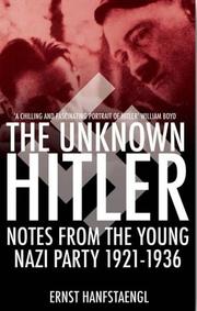 Cover of: The Unknown Hitler