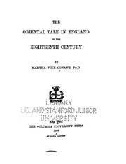 Cover of: The oriental tale in England in the eighteenth century. by Martha Pike Conant