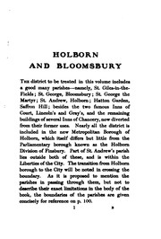 Holborn and Bloomsbury by Walter Besant
