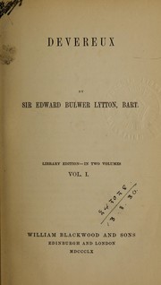 Cover of: Devereux by Edward Bulwer Lytton, Baron Lytton