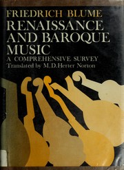 Cover of: Renaissance and Baroque music by Friedrich Blume