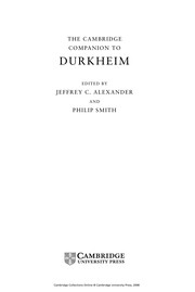 Cover of: The Cambridge companion to Durkheim by edited by Jeffrey C. Alexander and Philip Smith.