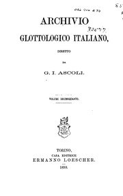 Cover of: Archivio glottologico italiano by Graziadio Isaia Ascoli, Carlo Salvioni