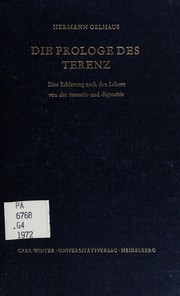 Cover of: Die Prologe des Terenz by Hermann Gelhaus