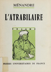 Cover of: L'atrabilaire by Menander of Athens