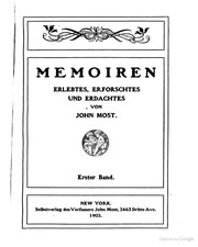 Cover of: Memoiren, erlebtes, erforschtes und erdachtes by Johann Joseph Most