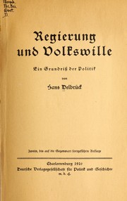 Cover of: Regierung und Volkswille by Hans Delbrück