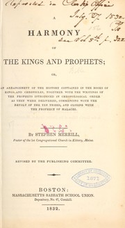 Cover of: A harmony of the kings and prophets... by Stephen Mason Merrill