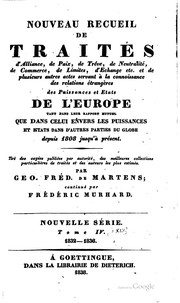 Cover of: Nouveau recueil de traités: Nouv. série. (1826-1839).