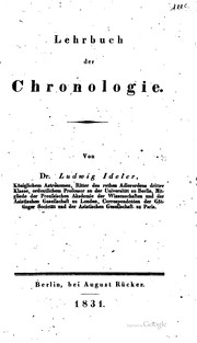 Cover of: Lehrbuch der Chronologie