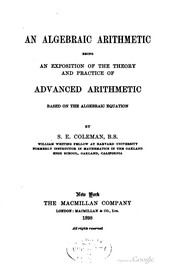 Cover of: An algebraic arithmetic by S. E. Coleman