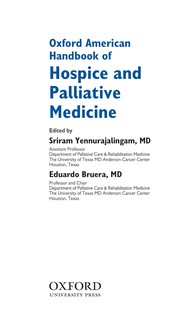 Cover of: Oxford American handbook of hospice and palliative medicine by Eduardo Bruera, Sriram Yennurajalingam