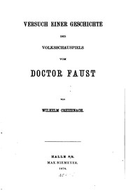 Cover of: Versuch einer Geschichte des Volksschuspiels vom Doctor Faust