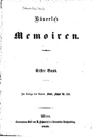 Cover of: Memoiren