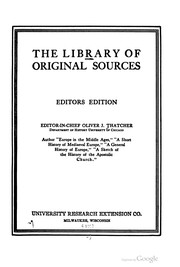 Cover of: The Library Of Original Sources by 