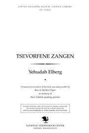 Cover of: Tseṿorfene zangen: dertseylungen
