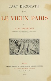 Cover of: L'art decoratif dans le vieux Paris