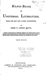 Cover of: Handbook of Universal Literature from the Best and Latest Authorities