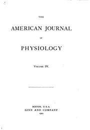 Cover of: American journal of physiology by American Physiological Society (1887- )