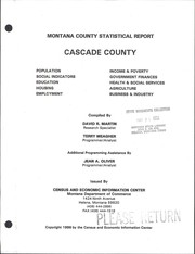 Cover of: Cascade County: Montana county statistical report
