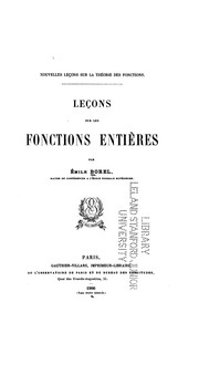 Cover of: Leçons sur les fonctions entières by Emile Borel