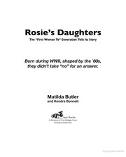 Cover of: Rosie's daughters: the "first woman to" generation tells its story