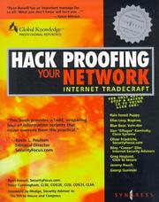 Cover of: Hack Proofing Your Network: Internet Tradecraft